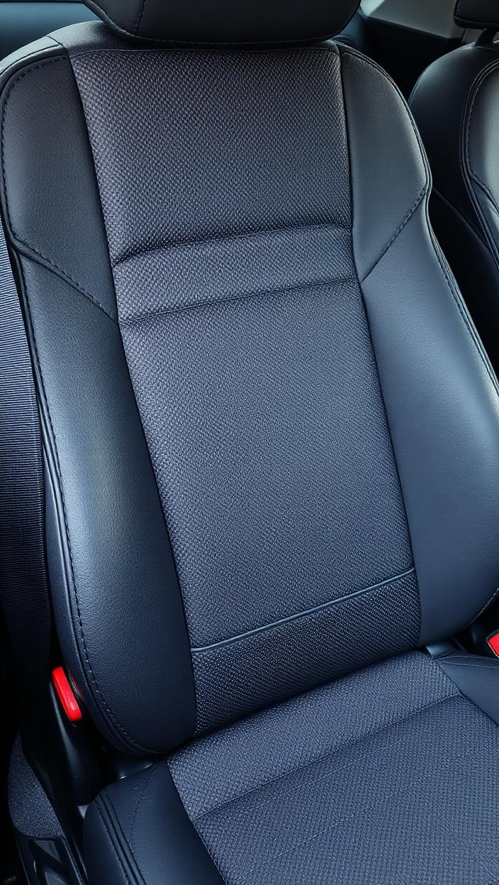 Clean car seat after pet hair removal with fabric texture restored