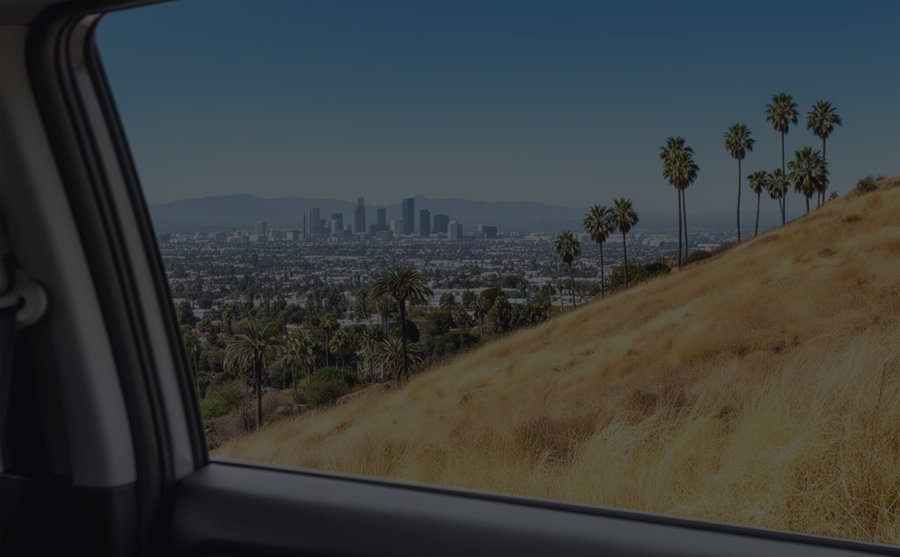View through a car window with 50% VLT carbon window tint